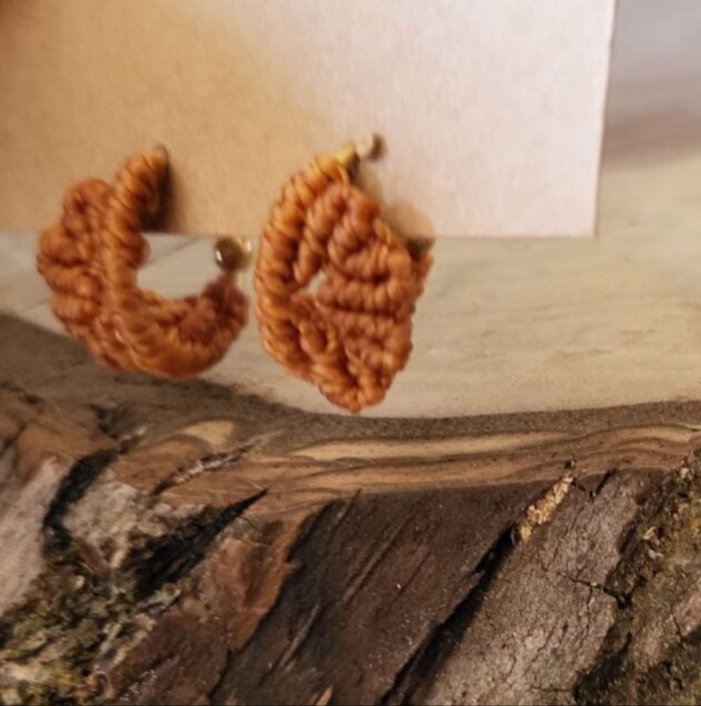 New Handmade Earrings - Burnt orange